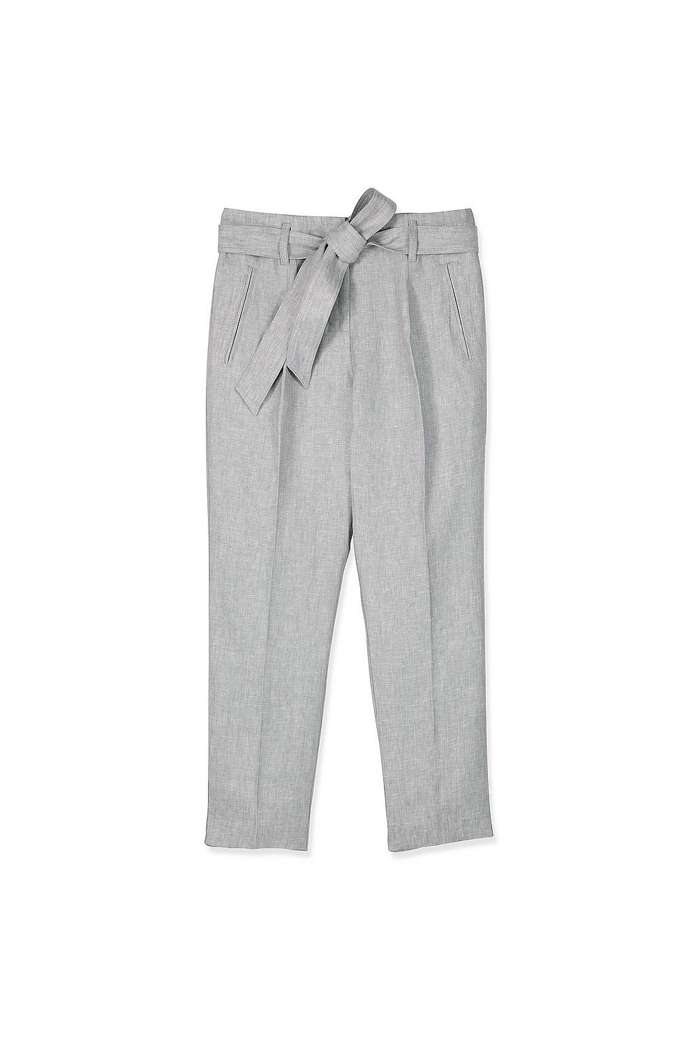 Linen Yarn Dyed Tie Front Pant