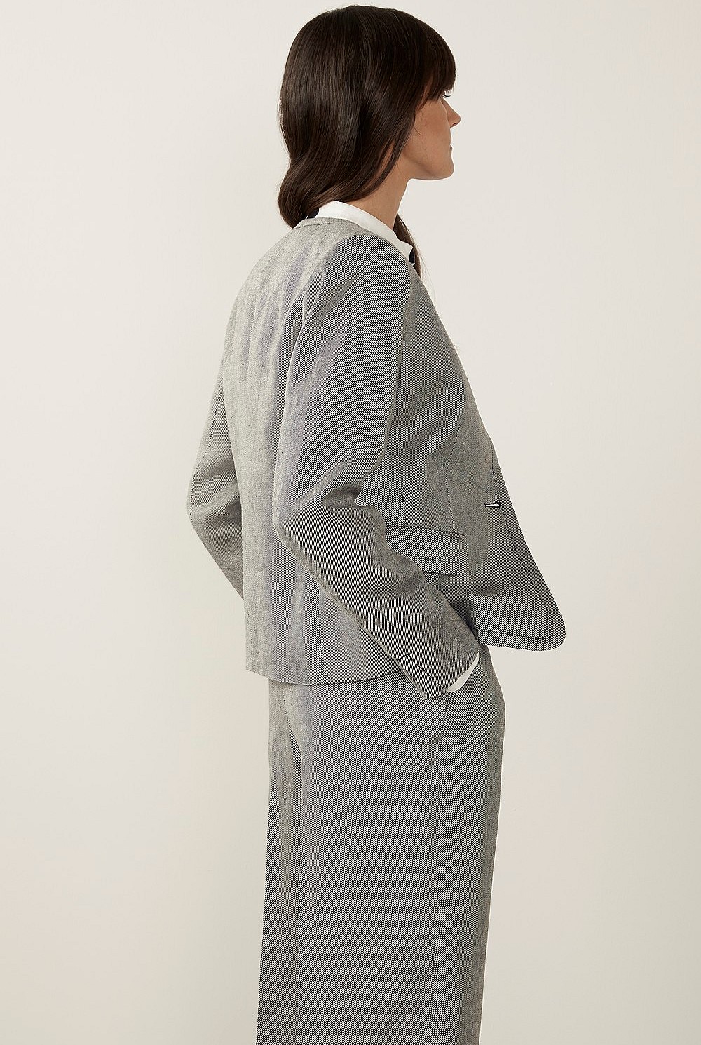 Linen Yarn Dyed Twill Jacket
