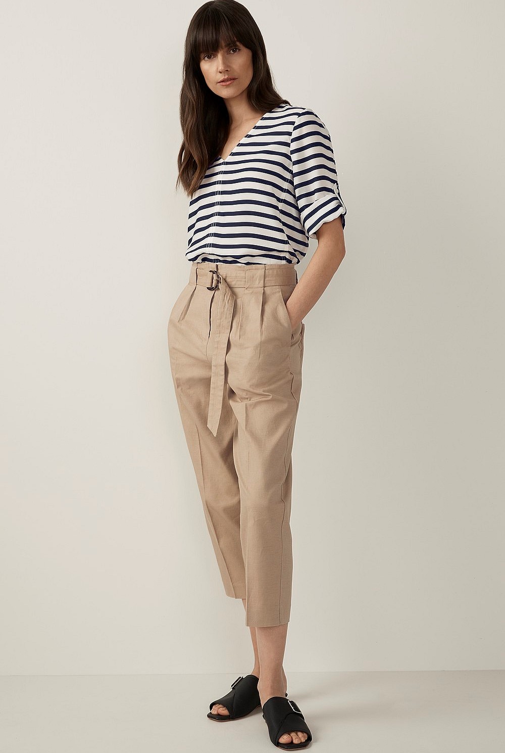 Modal Striped V-Neck Top