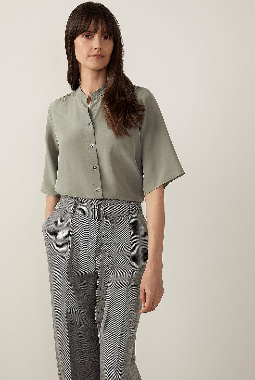 Gathered Silk Top