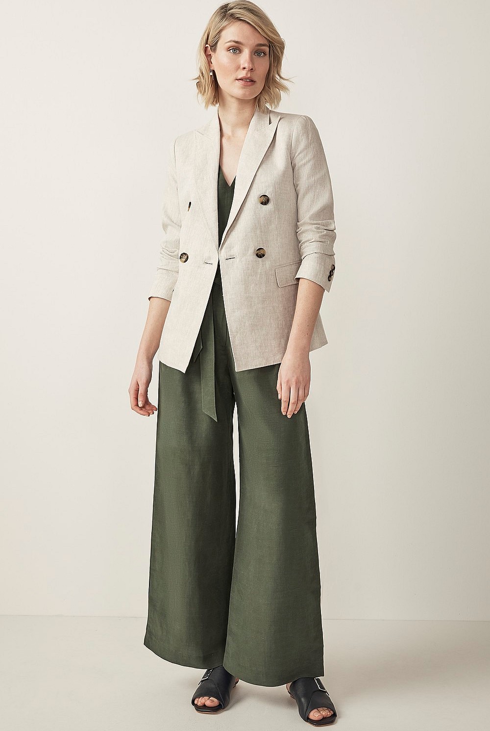 Yarn Dyed Linen Blazer