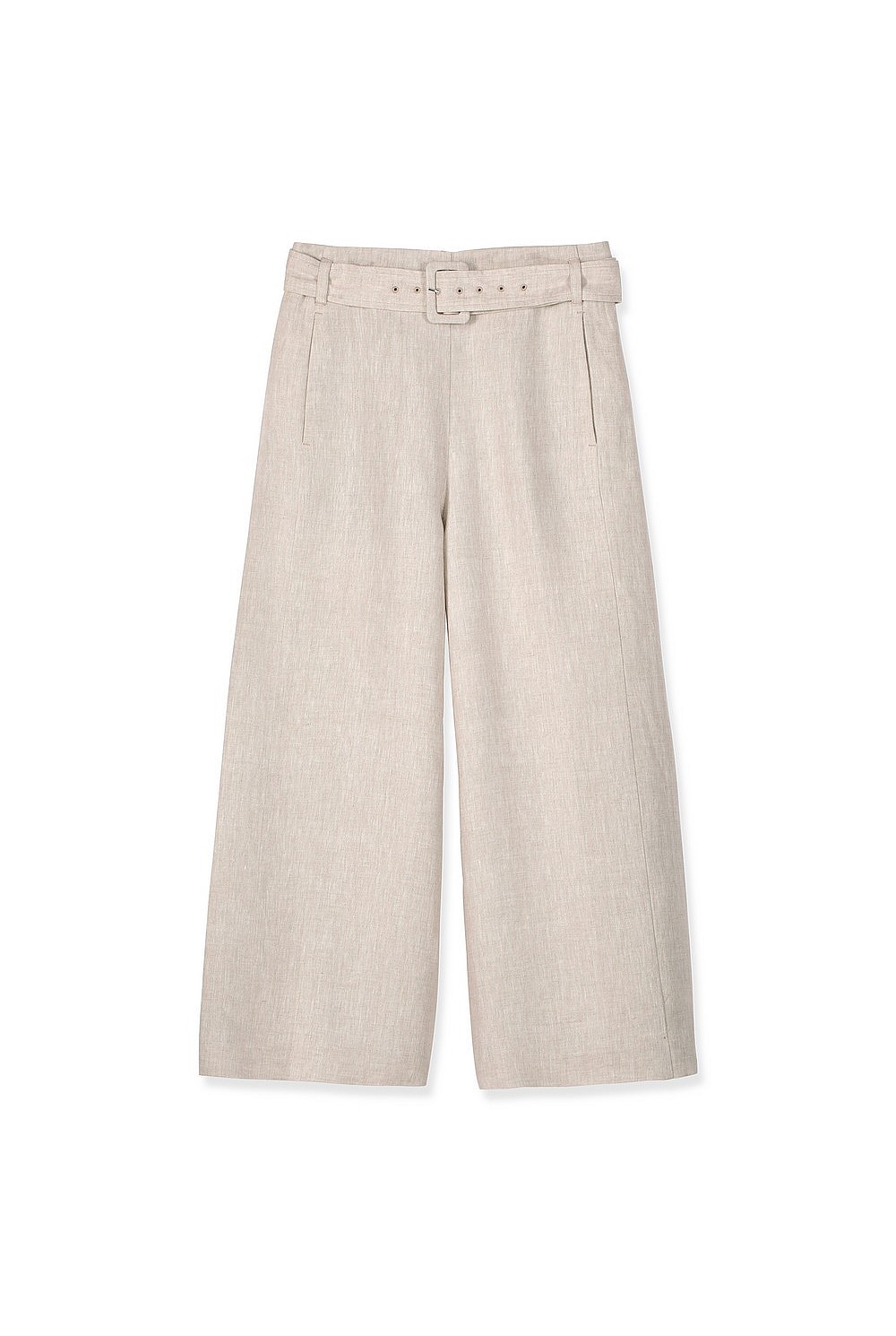 Linen Wide Leg Crop Trouser