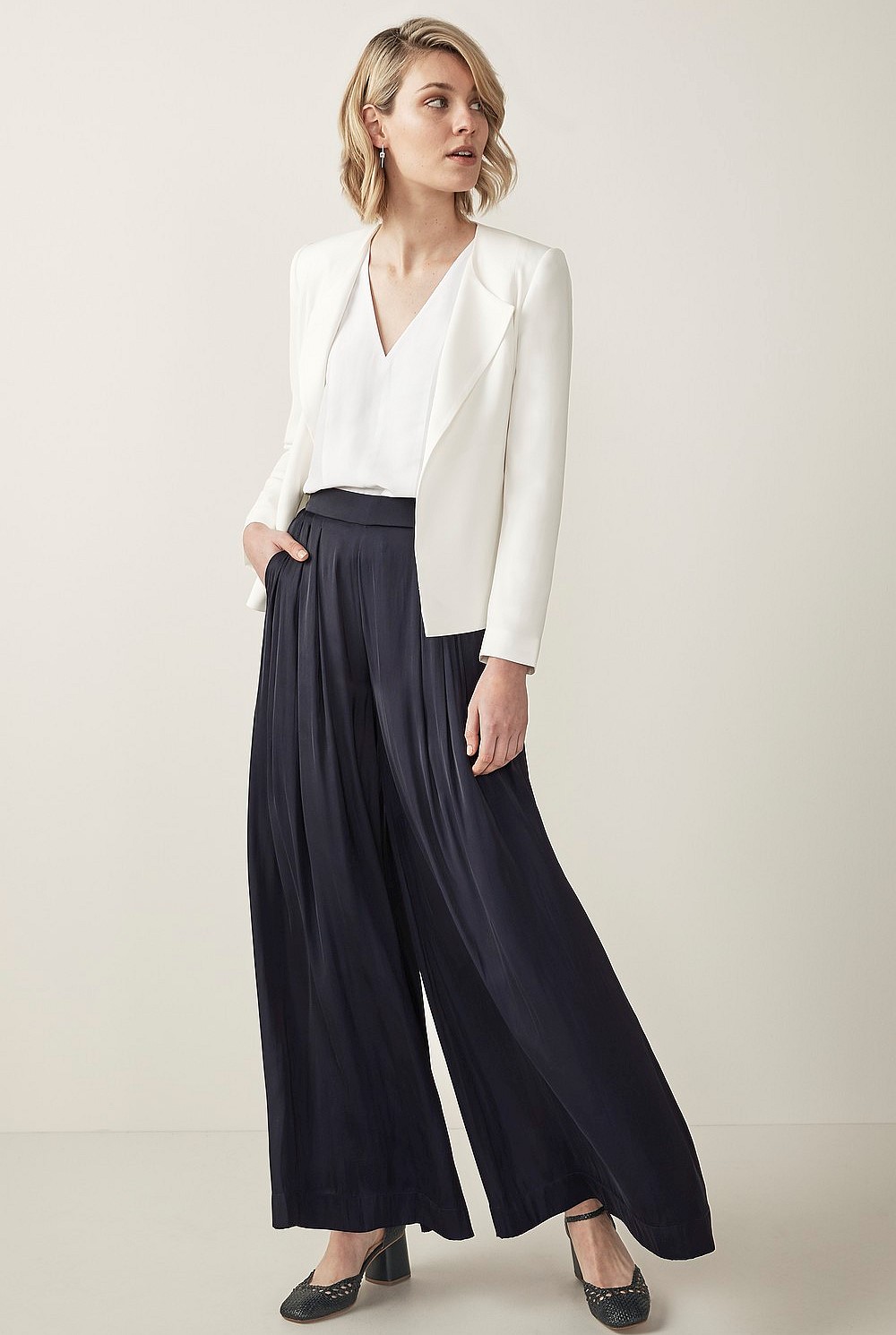 Triacetate Drape Blazer