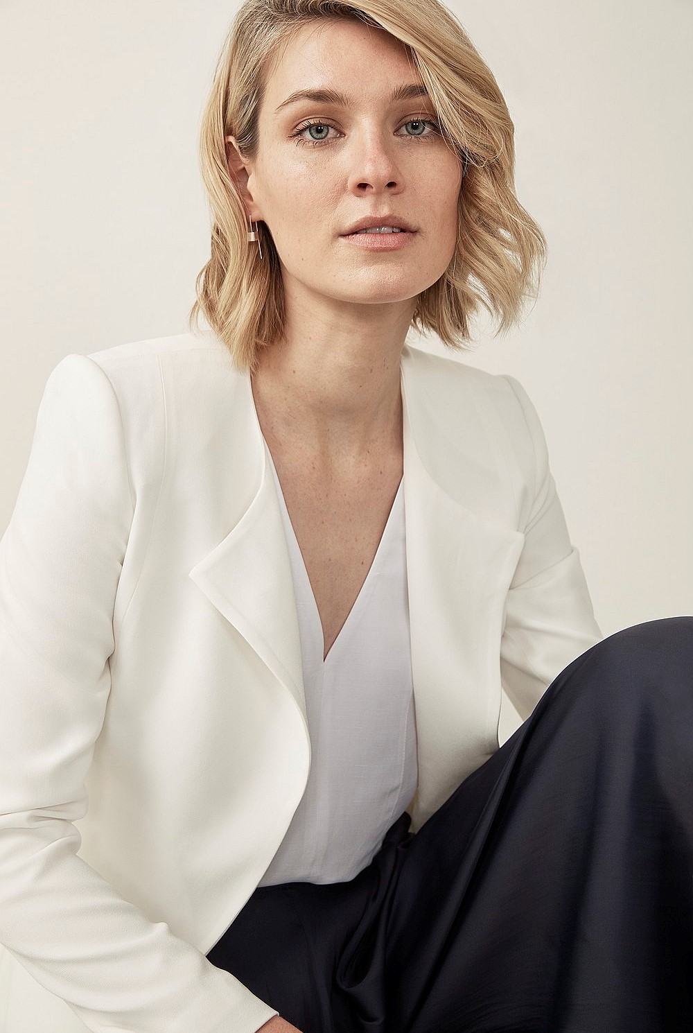 Triacetate Drape Blazer