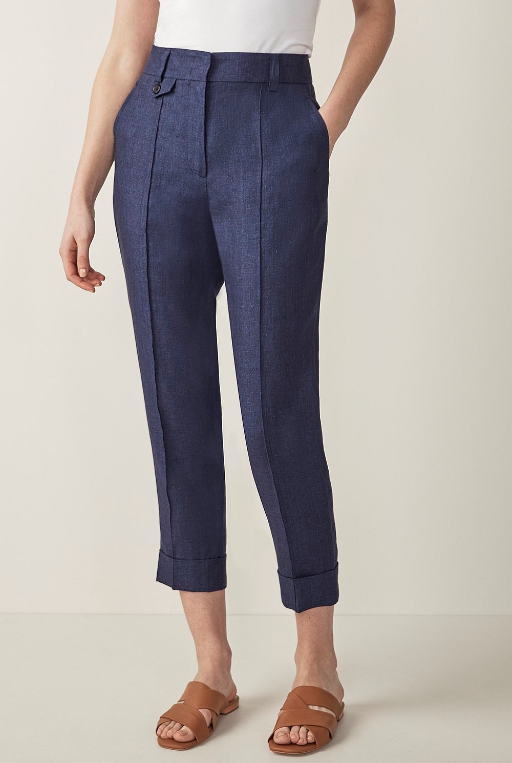 Linen Delave Cuffed Pant