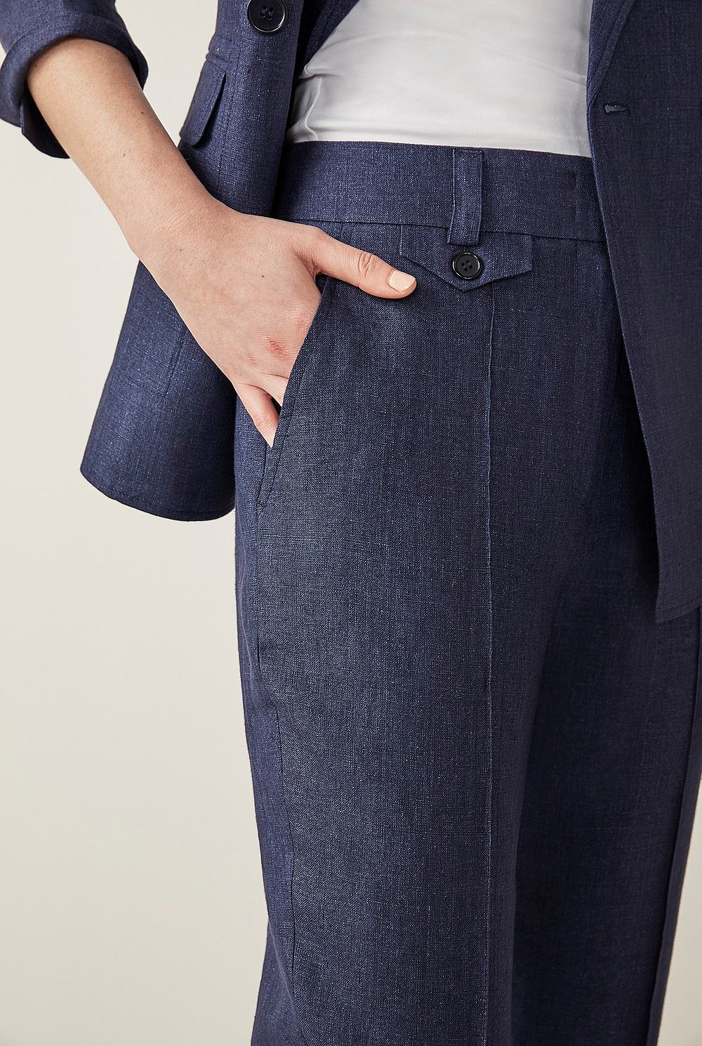 Linen Delave Cuffed Pant