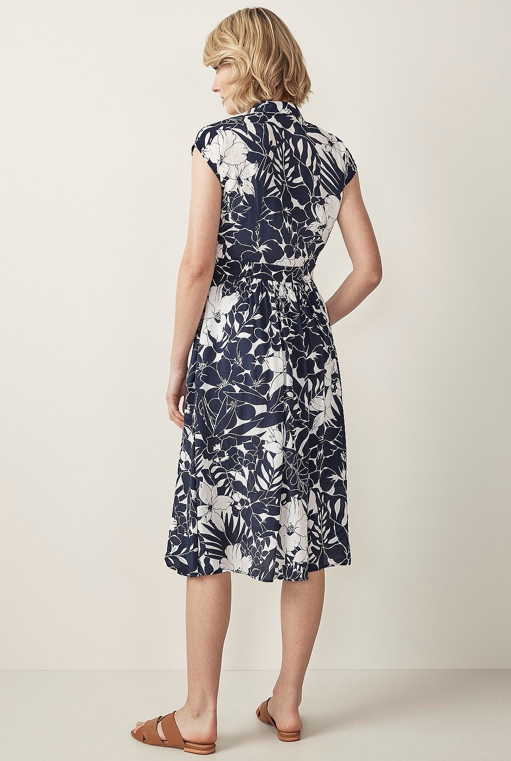 Silk Blend Tropical Dress