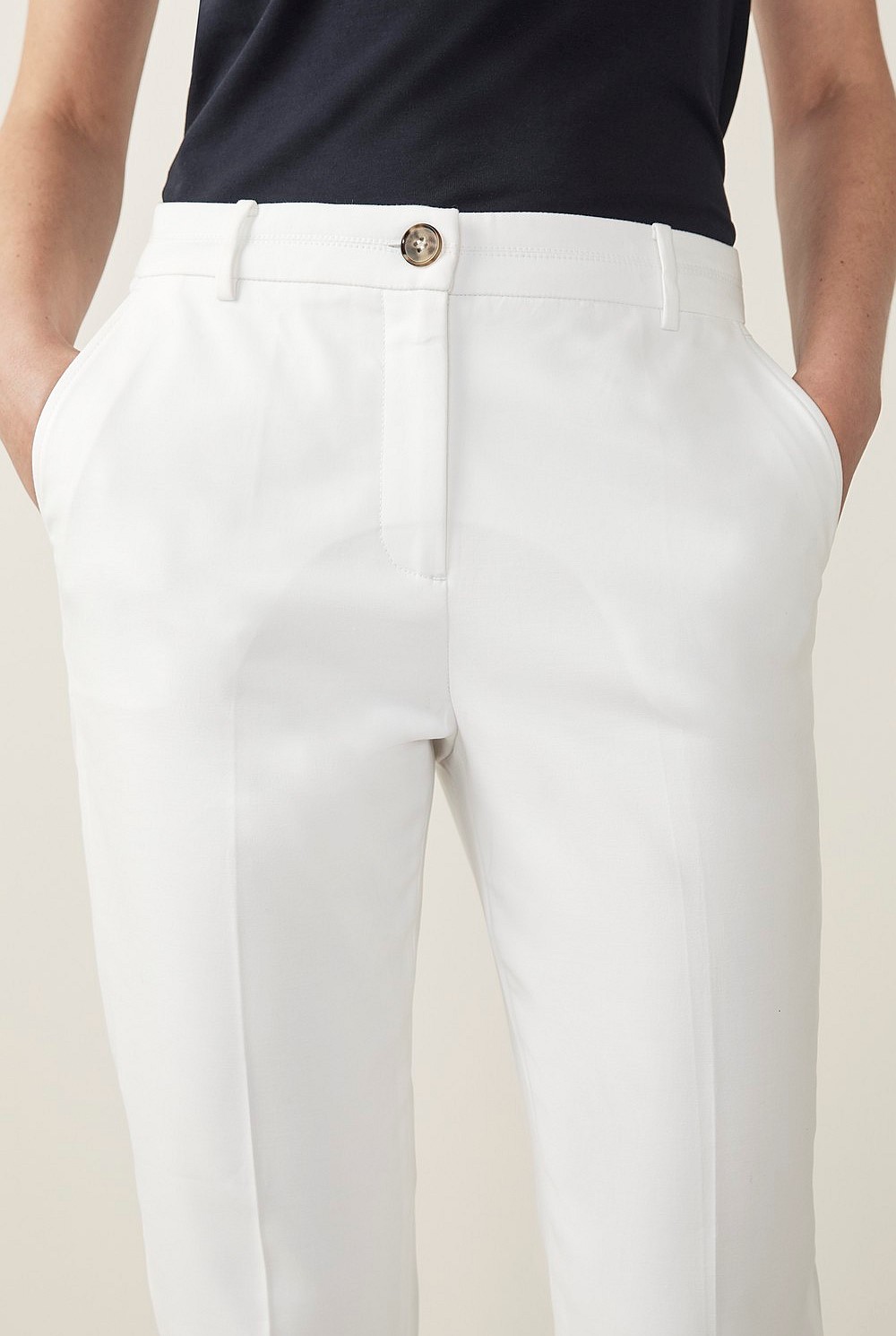 Cotton Stretch Crop Trouser