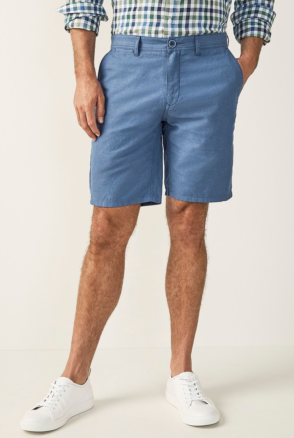 Yarn Dyed Cotton Linen Short