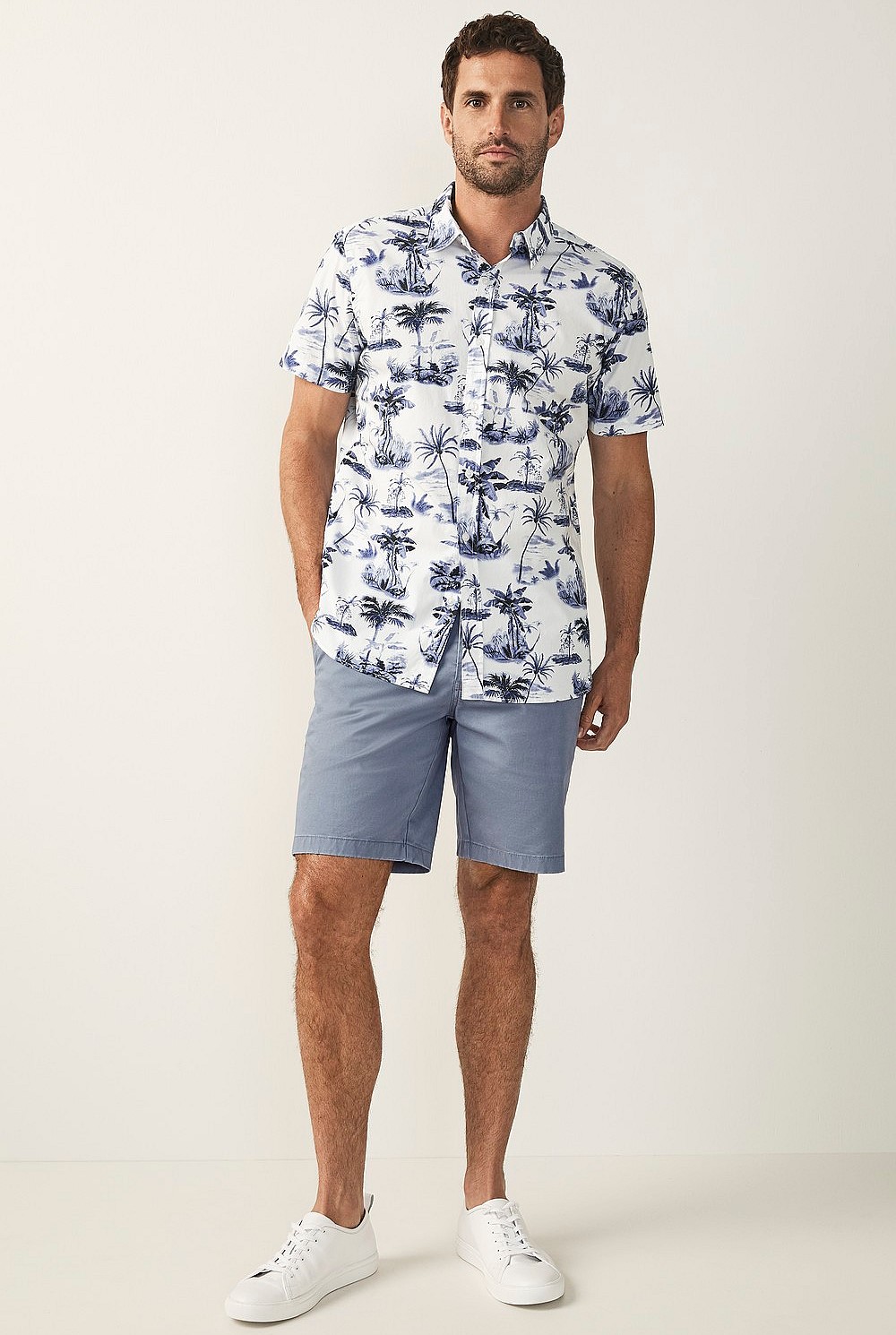 Island Print Short Sleeve Shirt