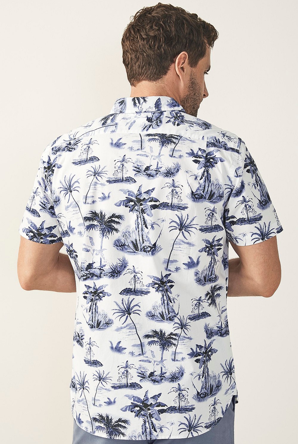 Island Print Short Sleeve Shirt