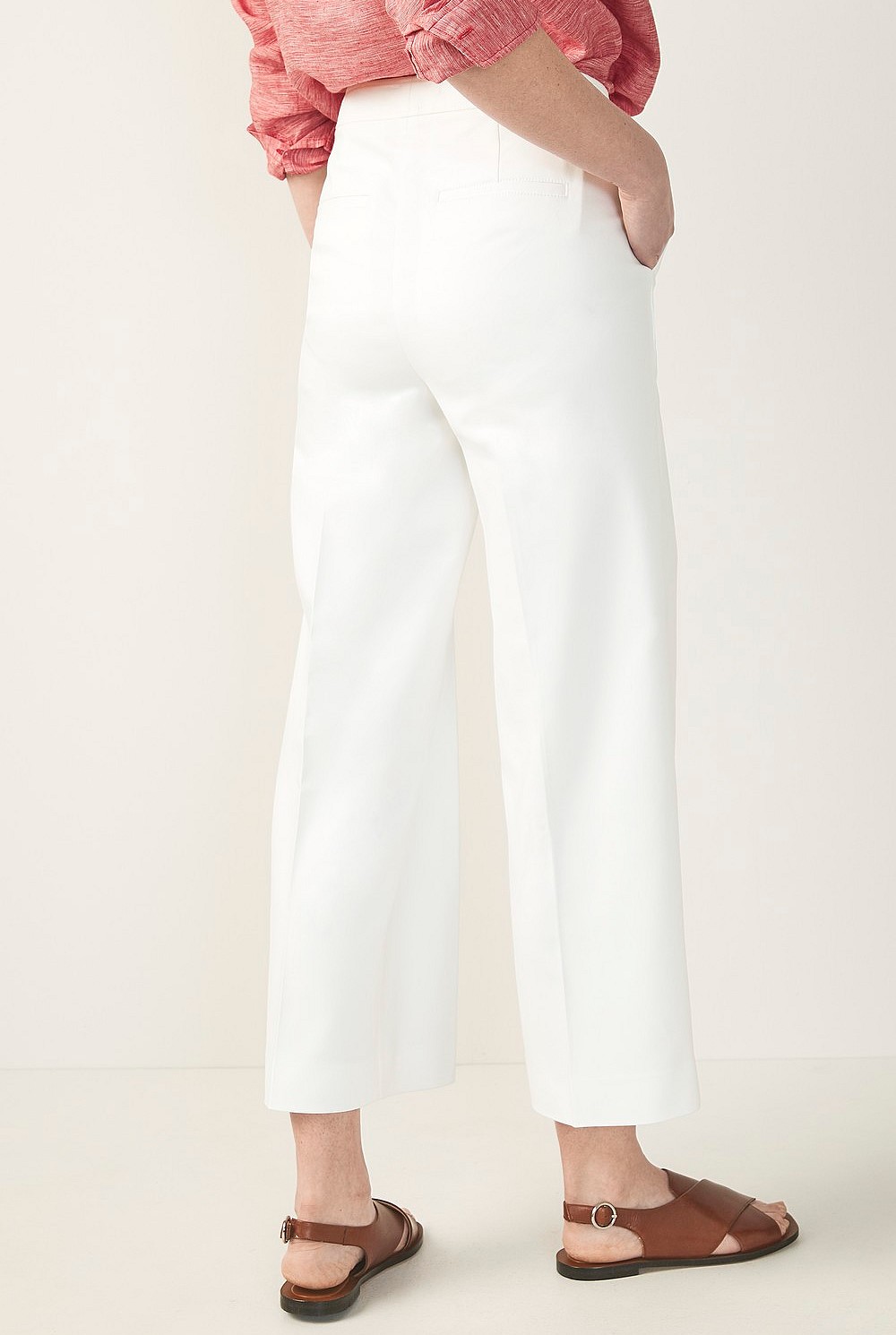 Cotton Stretch Button Detail Pant