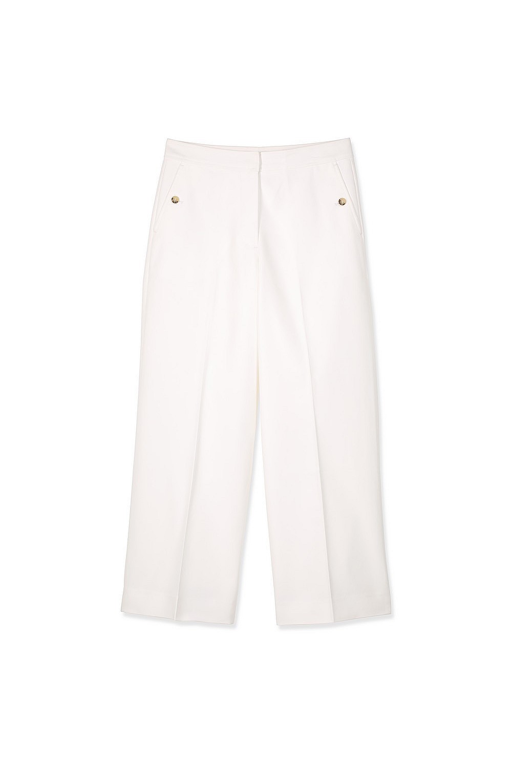 Cotton Stretch Button Detail Pant