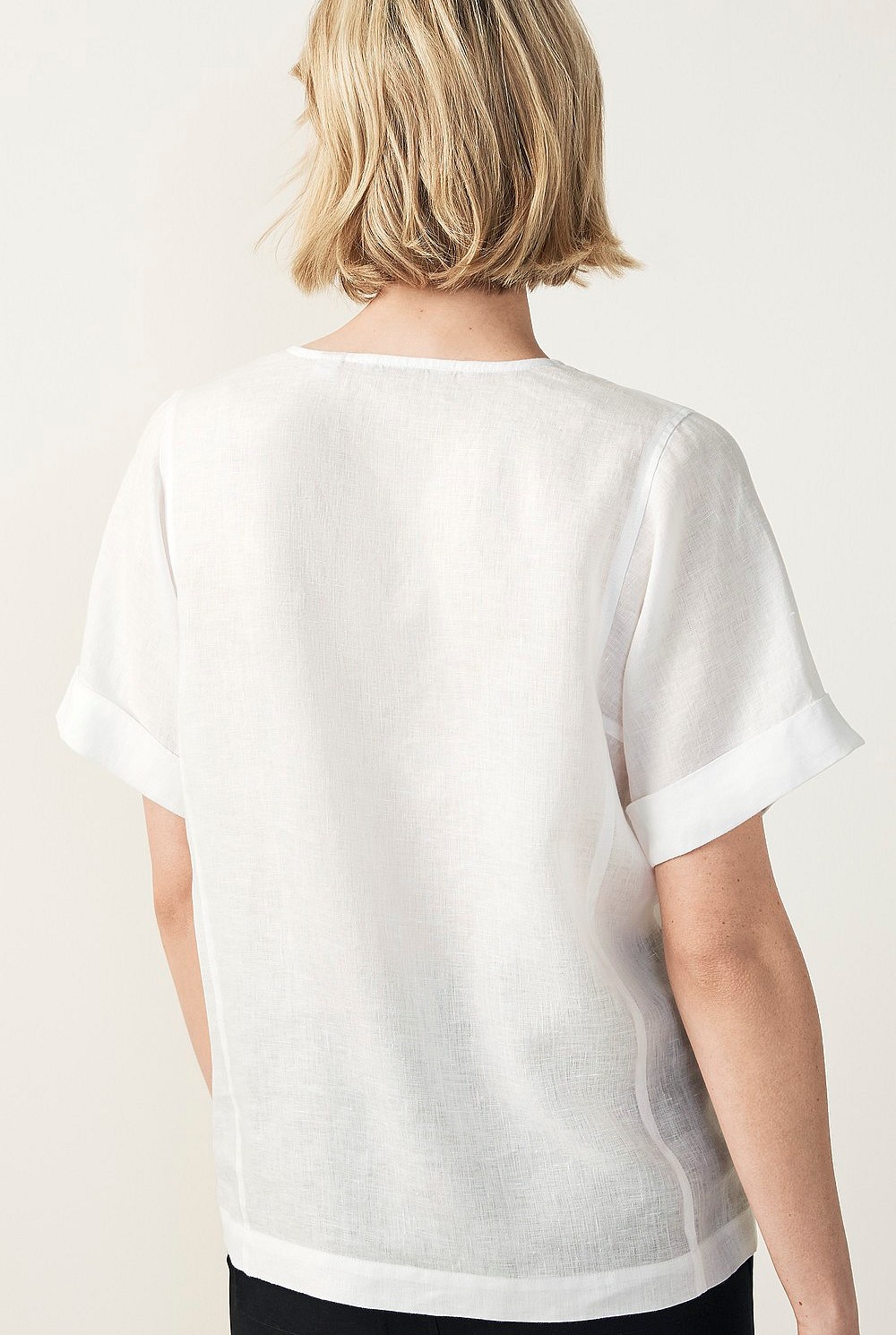Linen Seam Front Top