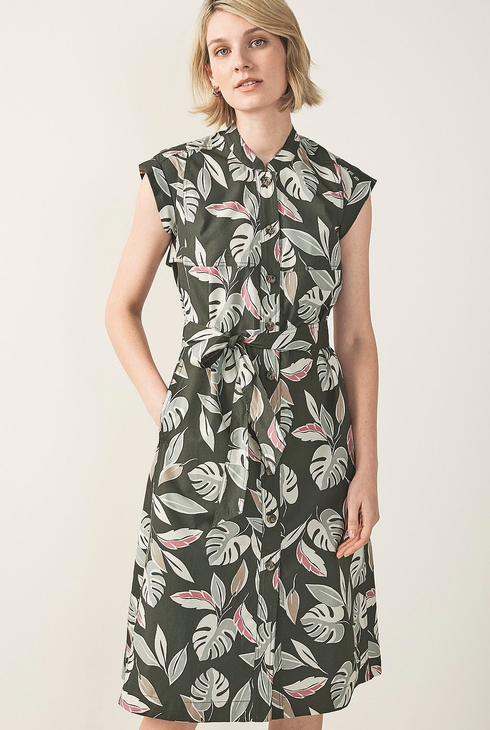 Cotton Poplin Tropical Dress