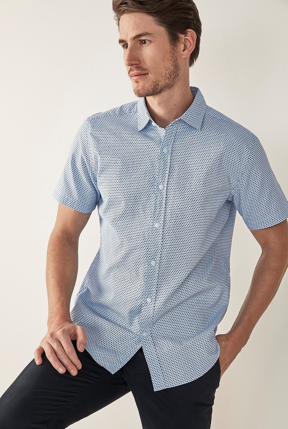 Chambray Ocean Print Shirt
