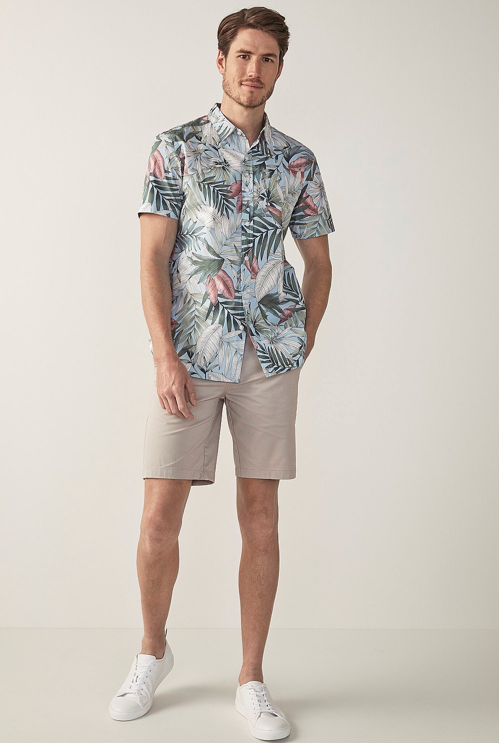 Linear Palm Short Sleeve Shirt