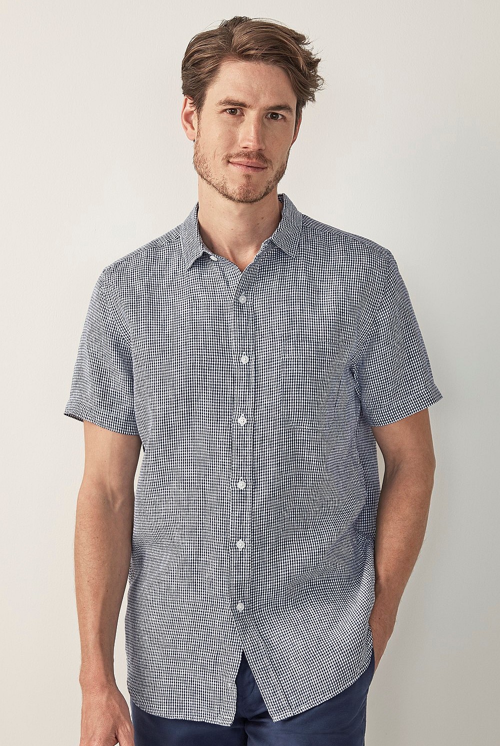 Mini Gingham Linen Shirt