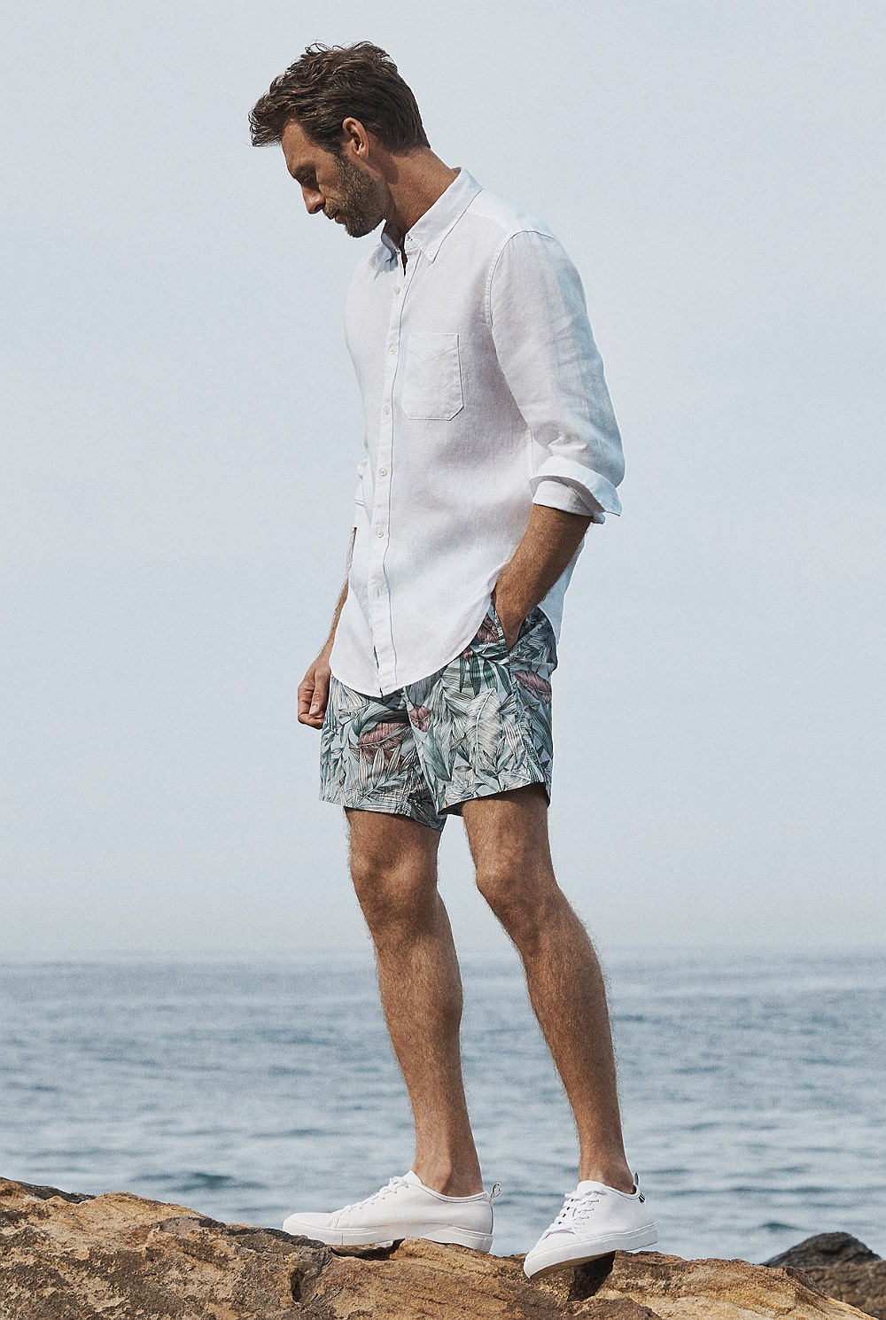 Linear Palm Swim Short