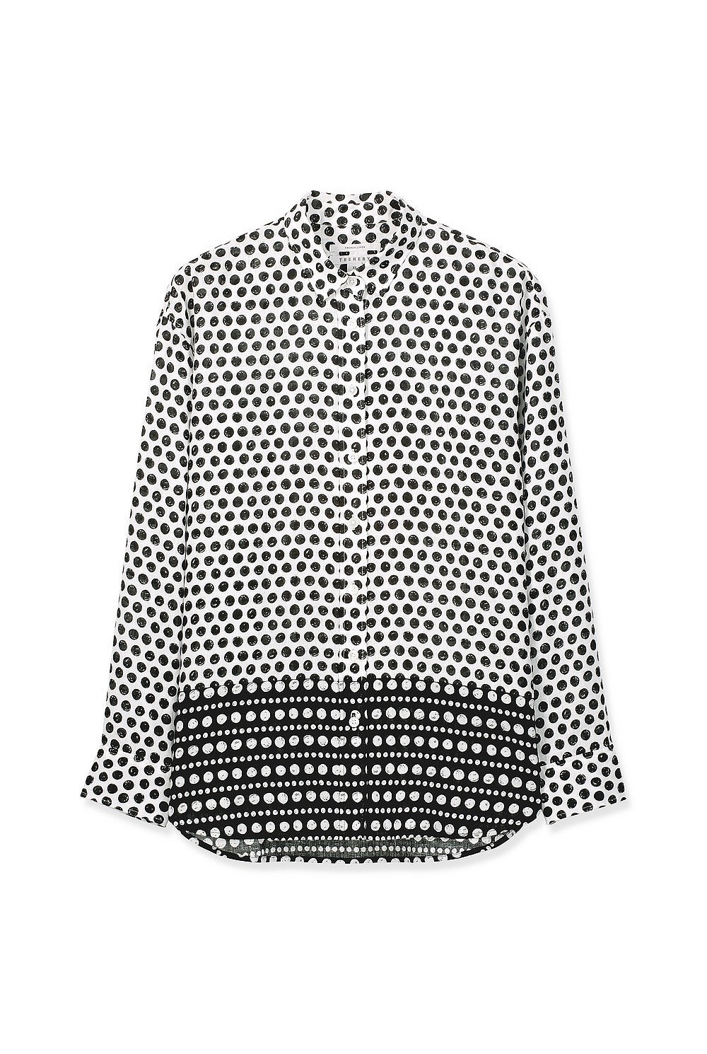 Linen Etched Spot Boyfriend Shirt
