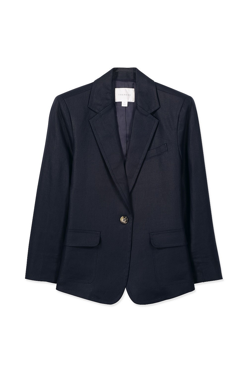 Linen Twill Crop Sleeve Blazer