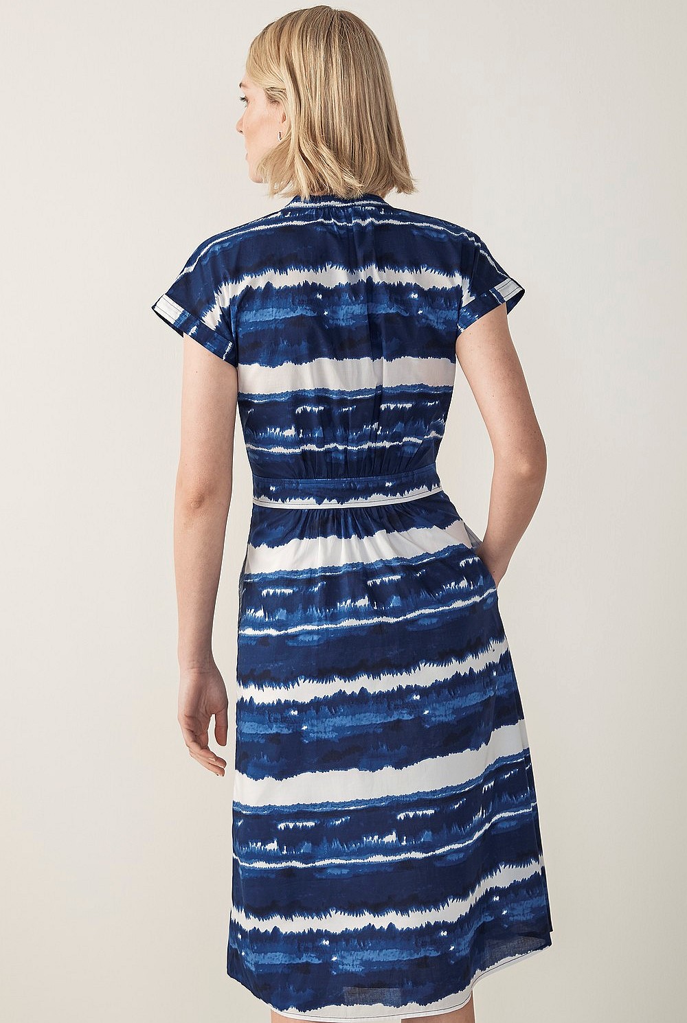 Cotton Voile Blur Stripe Dress