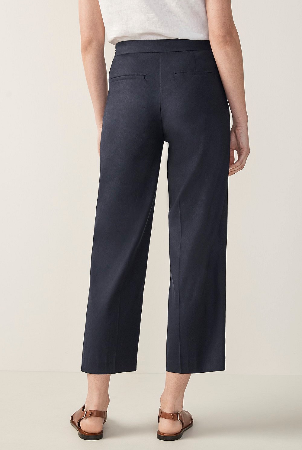 Stretch Linen Pleat Front Pant