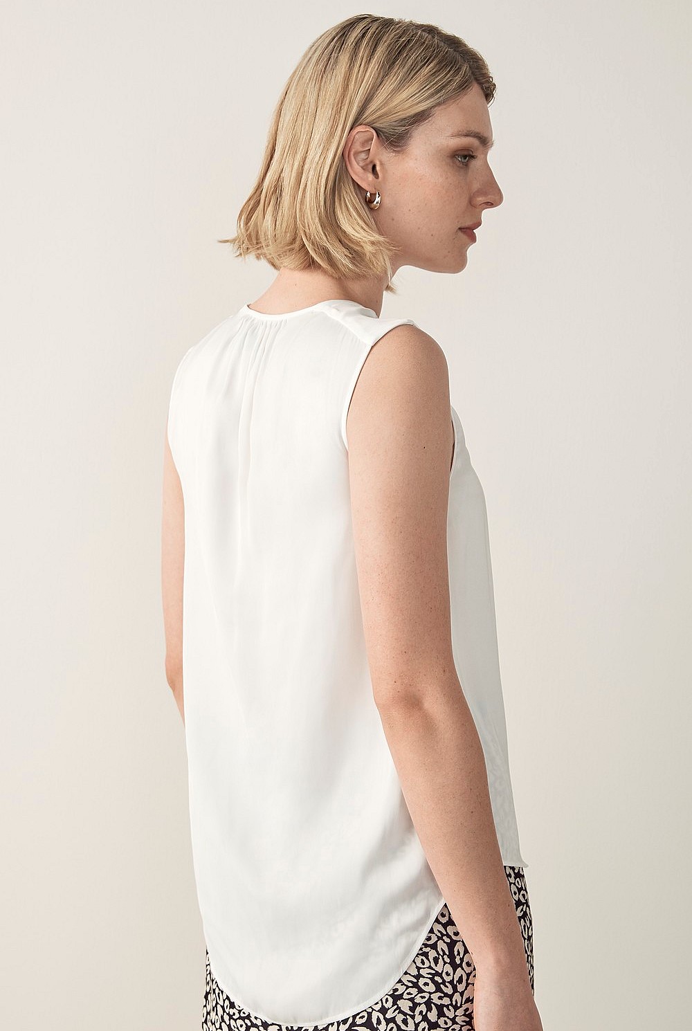 Gathered Neck Shell Top