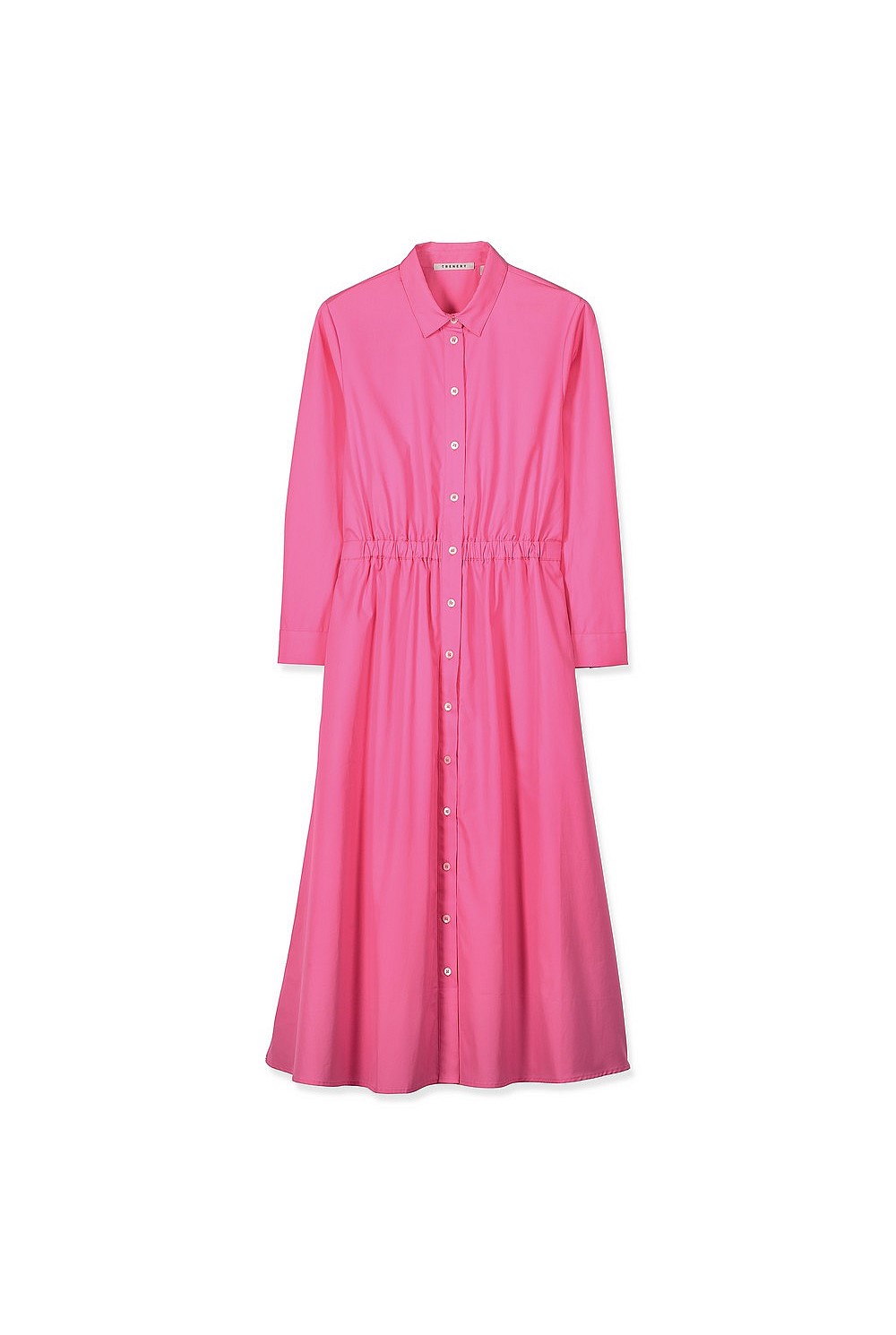 Cotton Poplin Gathered Shirt Dress