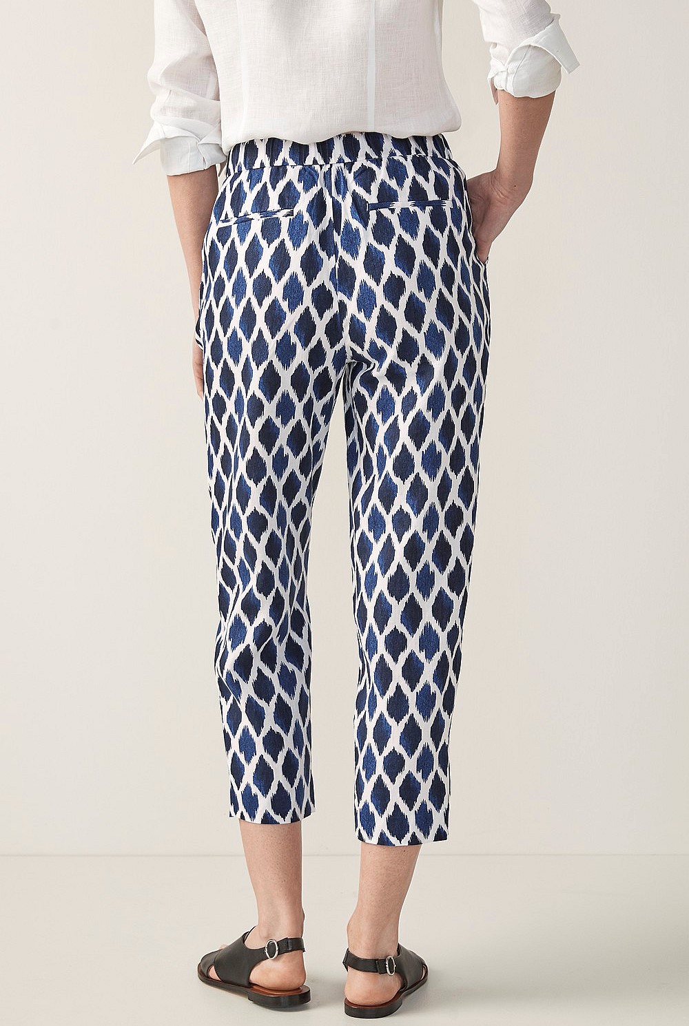 Linen Ikat Print Pant
