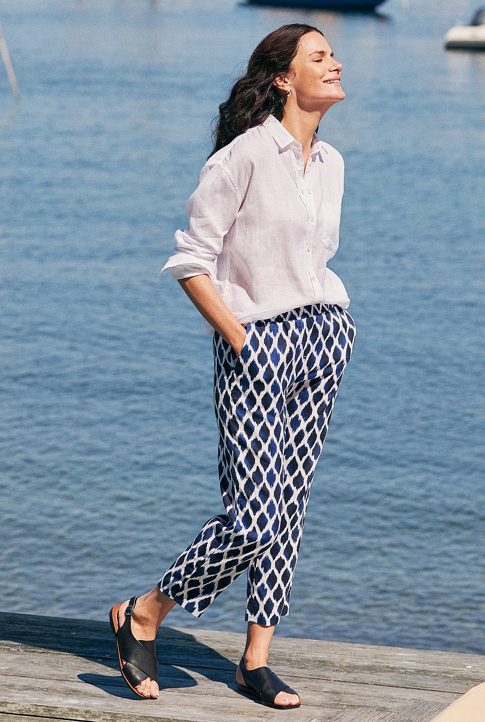 Linen Ikat Print Pant