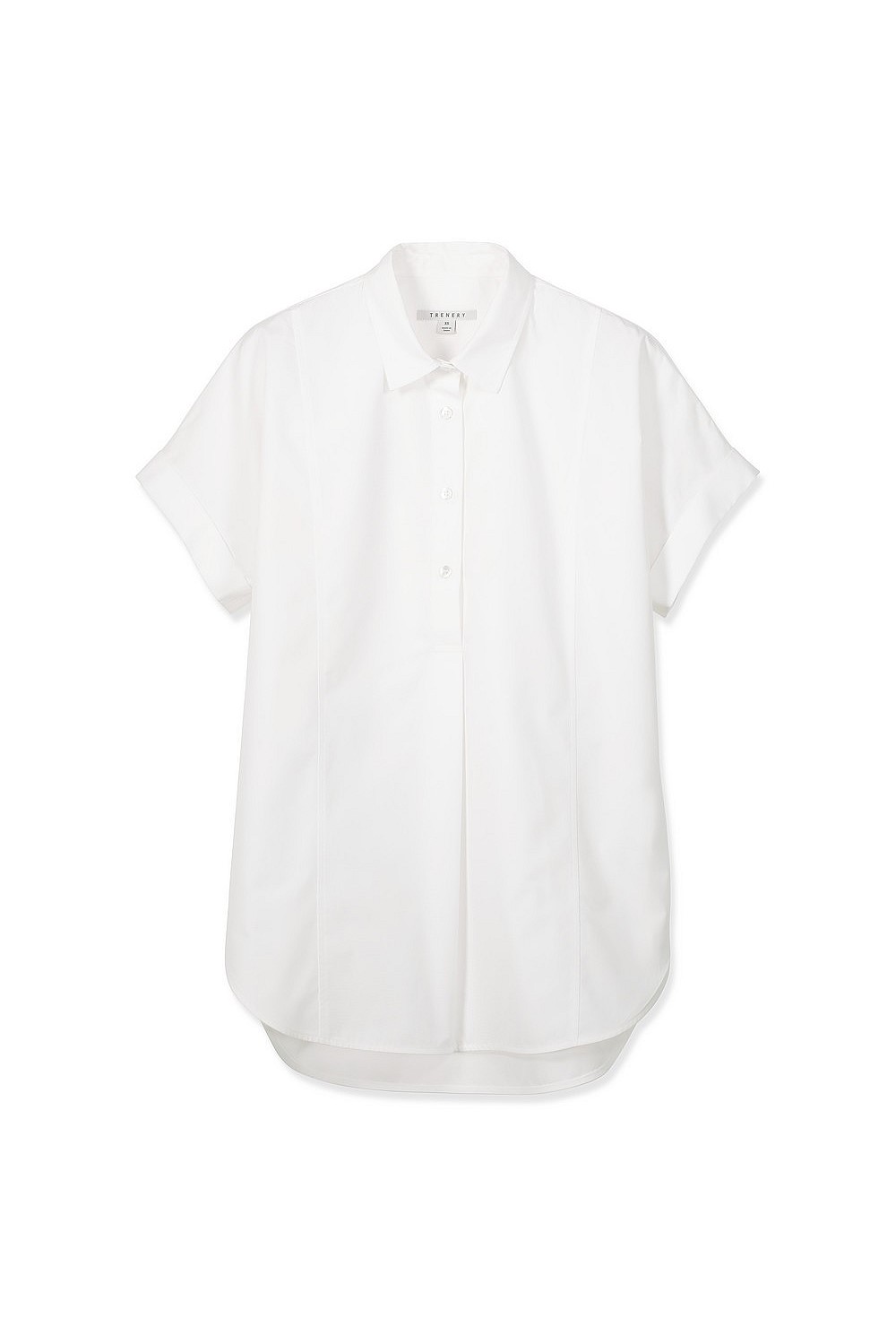 Cotton Poplin Short Sleeve Tunic Shirt