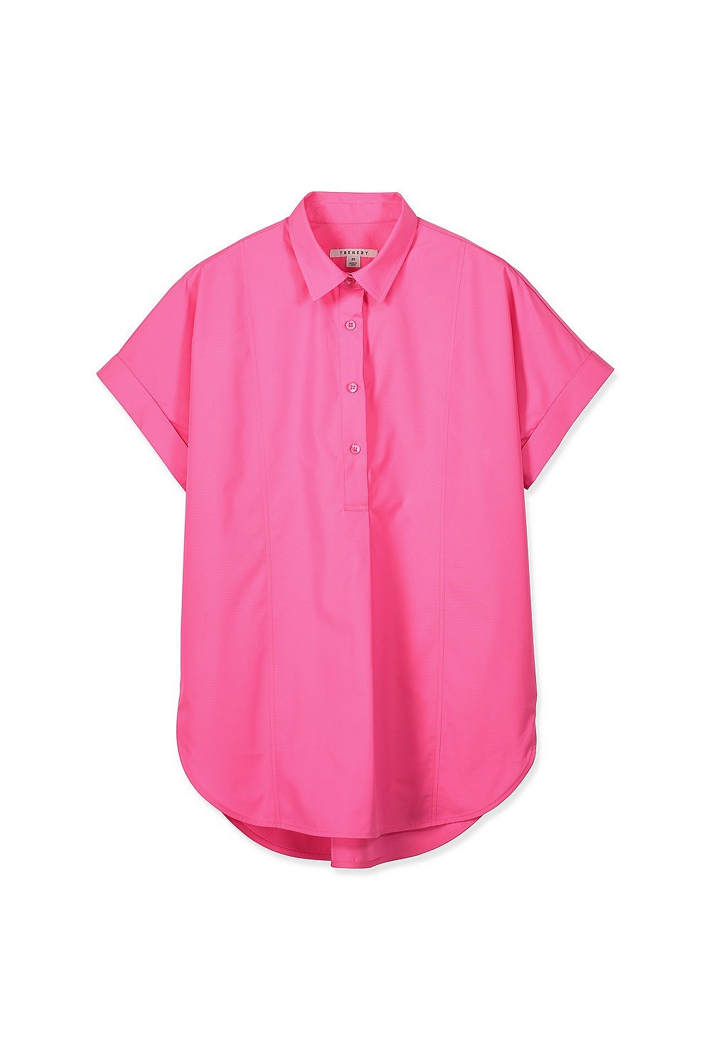Cotton Poplin Short Sleeve Tunic Shirt