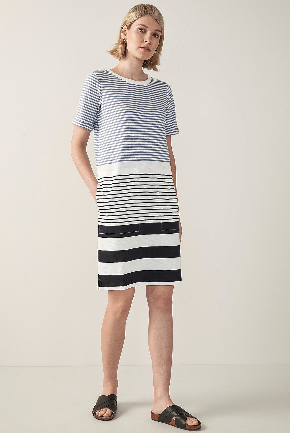 Organic Cotton Dress Mix Stripe Dress