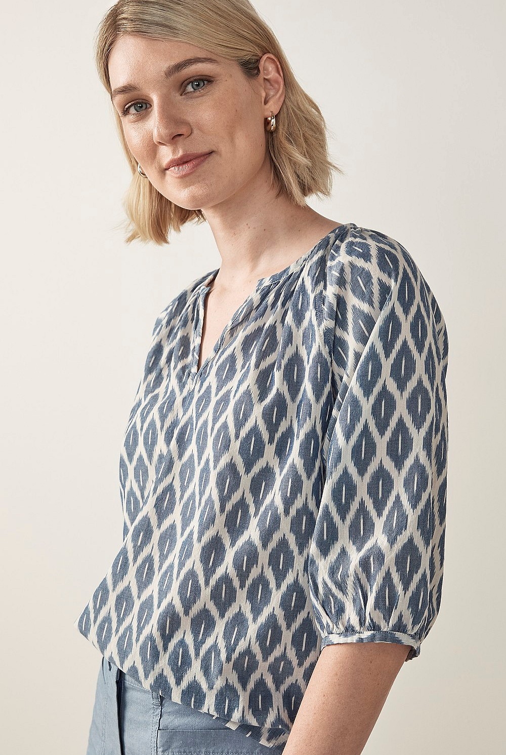 Ikat Woven Top