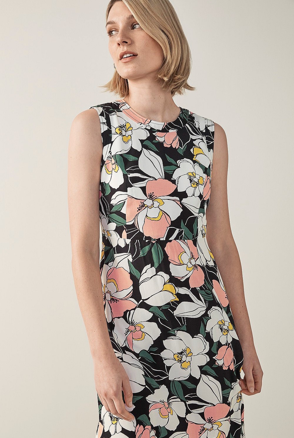 Magnolia Print Dress
