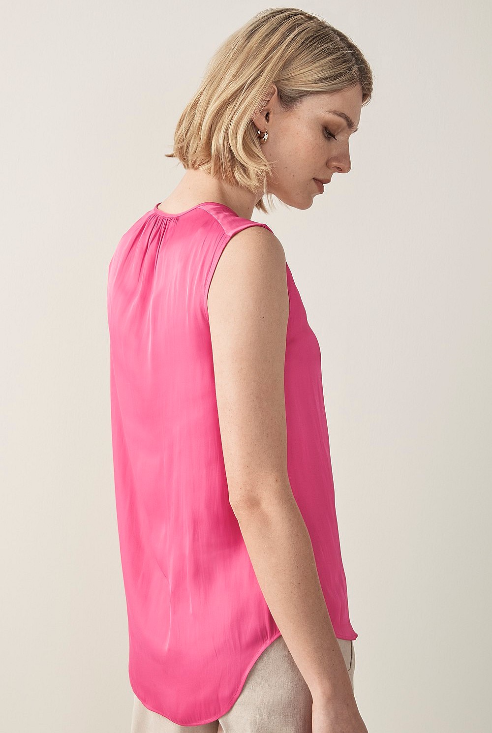 Gathered Neck Shell Top