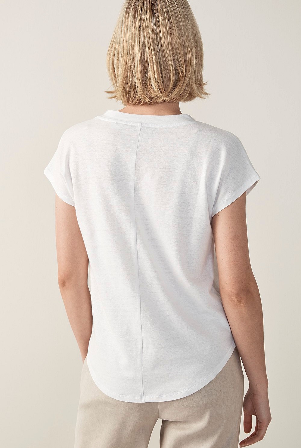 Linen Cotton V-Neck T-Shirt