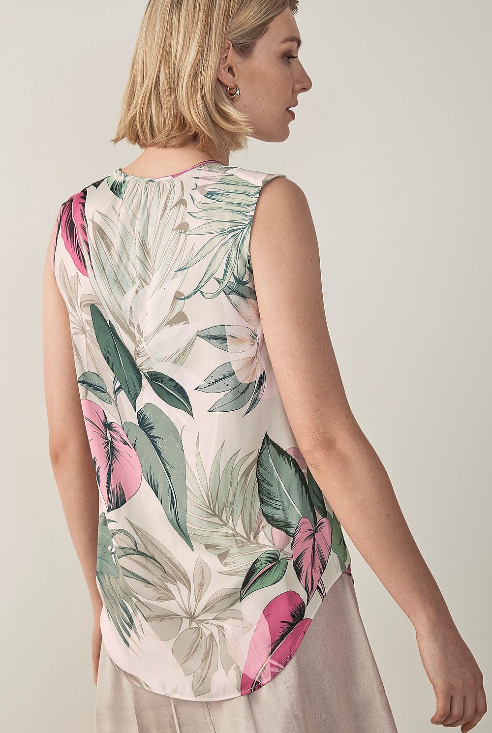 Overlay Foliage Shell Top
