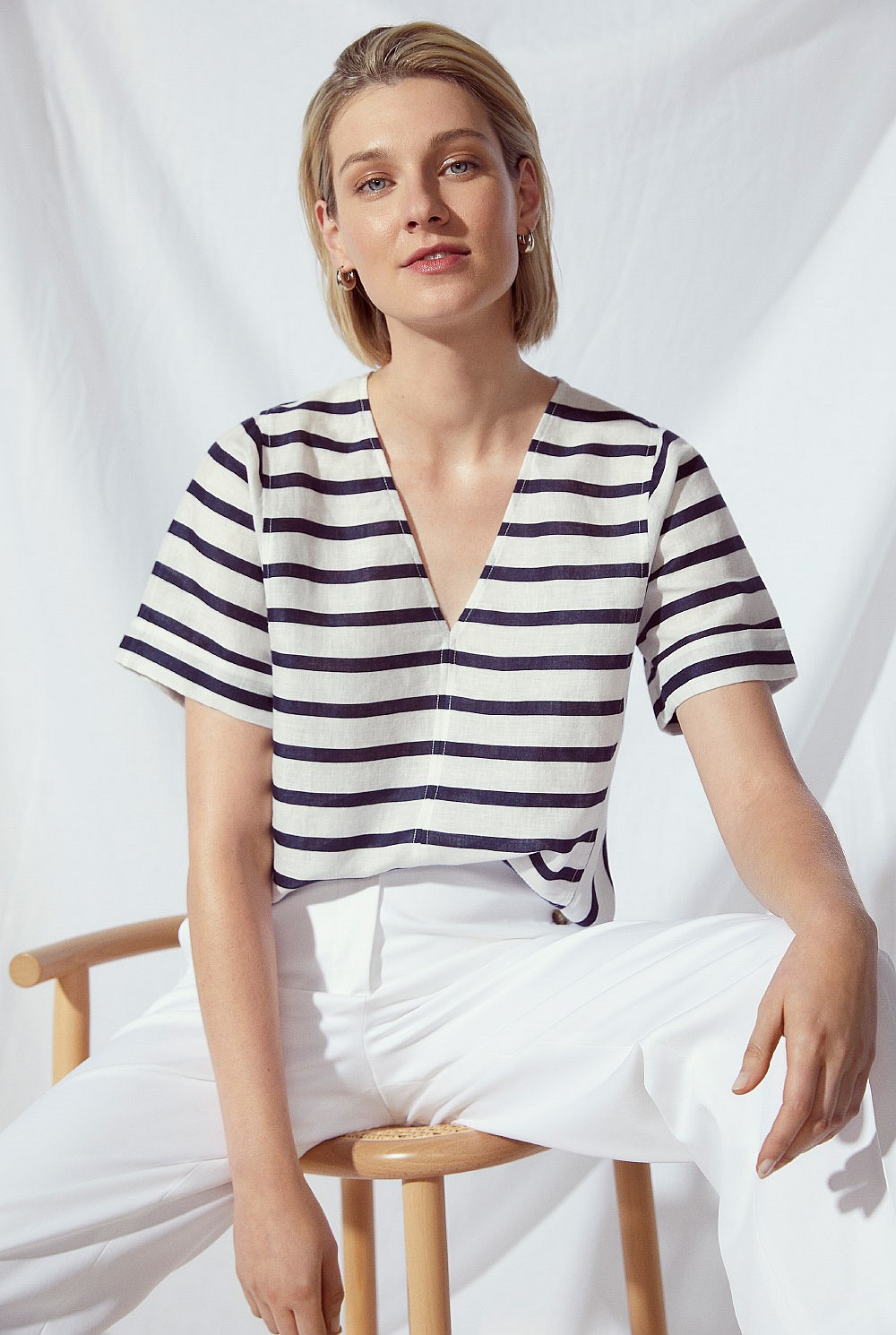 Linen Stripe Top