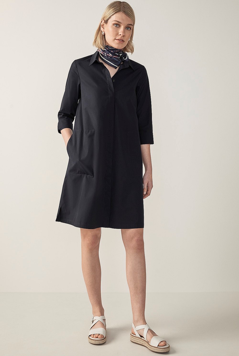 Cotton Poplin Shirt Dress