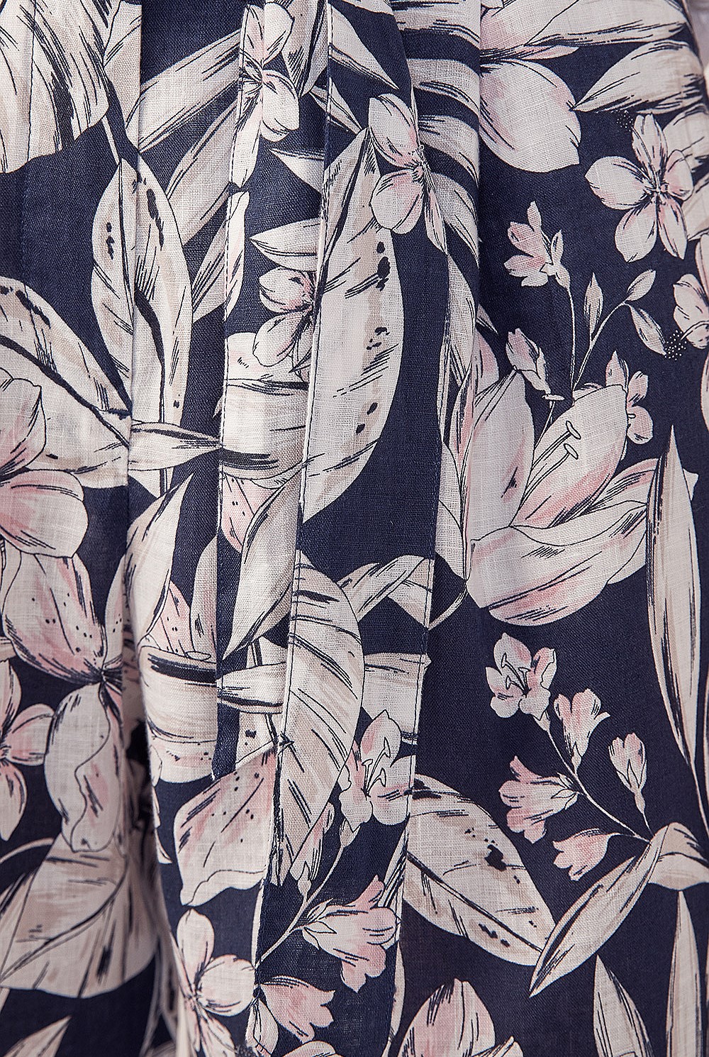 Linen Floral Palm Print Pant