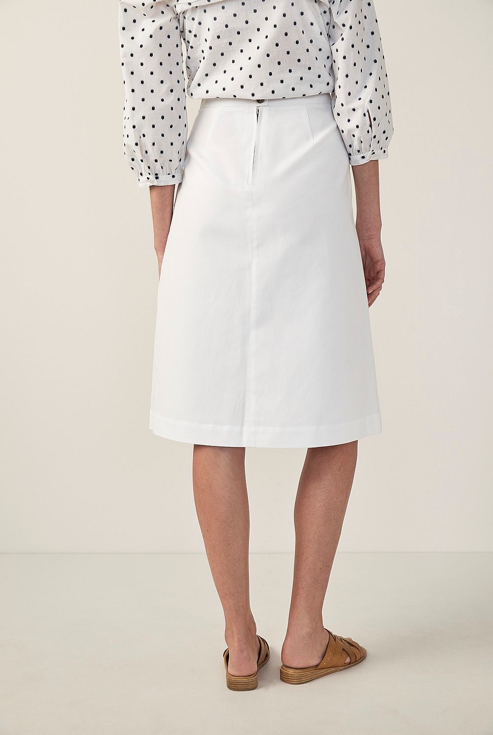 Textured Cotton Patch Pocket Skirt