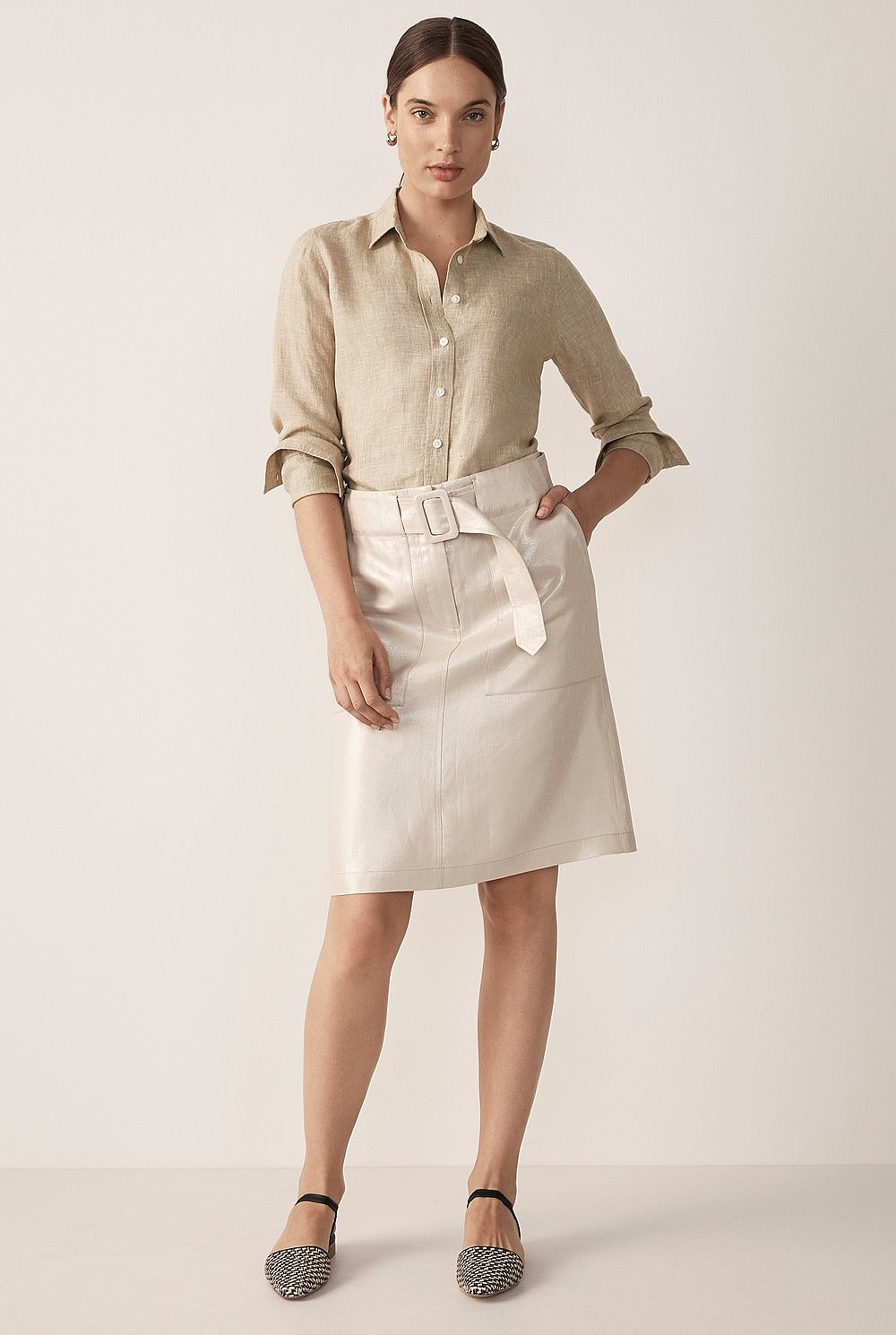 Linen Yarn Dyed Fitted Shirt