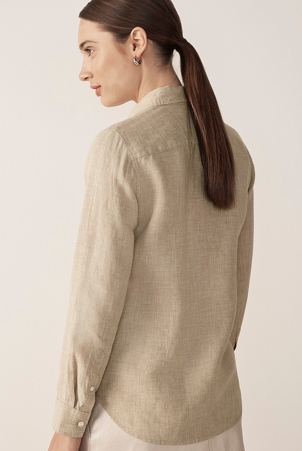 Linen Yarn Dyed Fitted Shirt