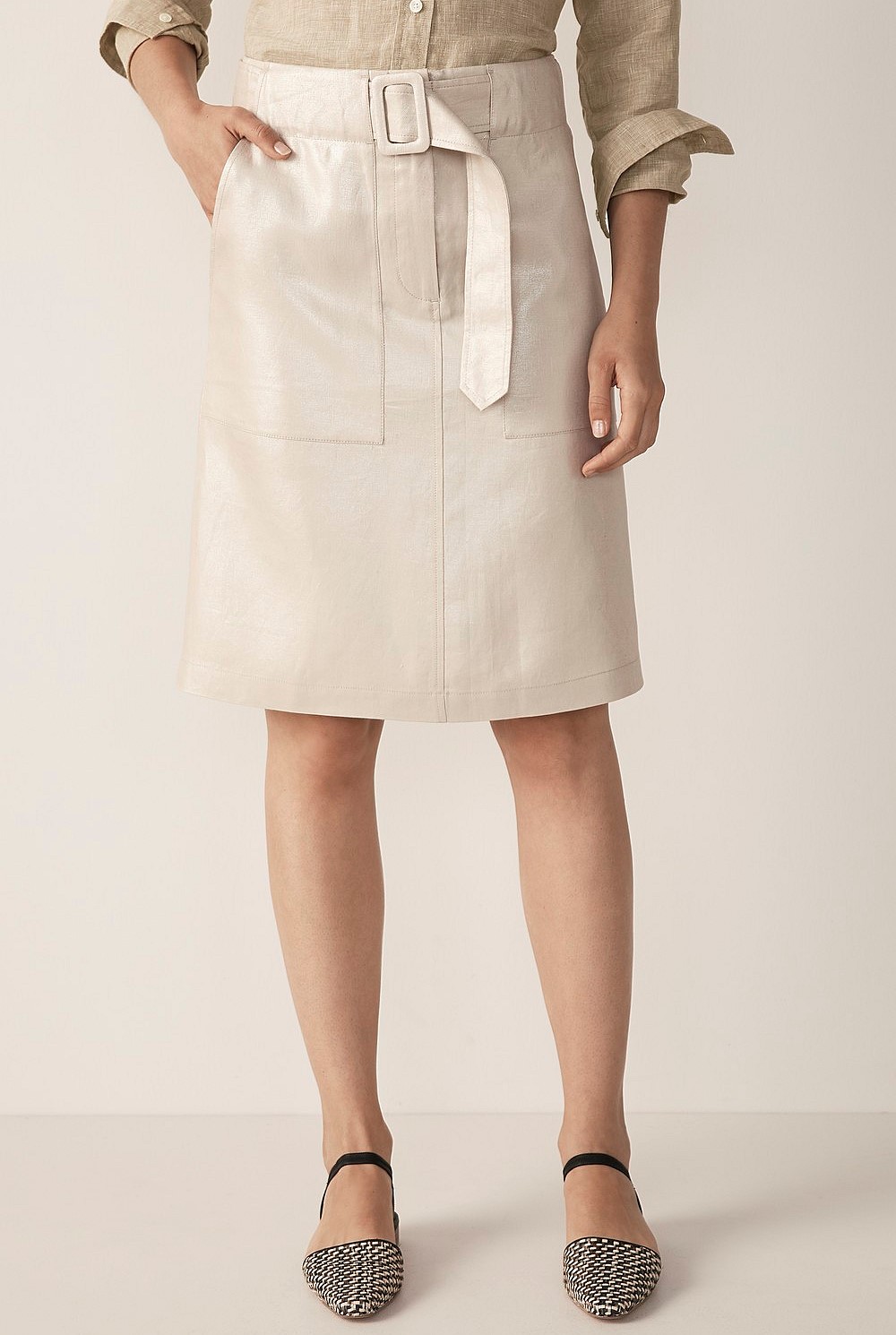 Metallic Pencil Skirt