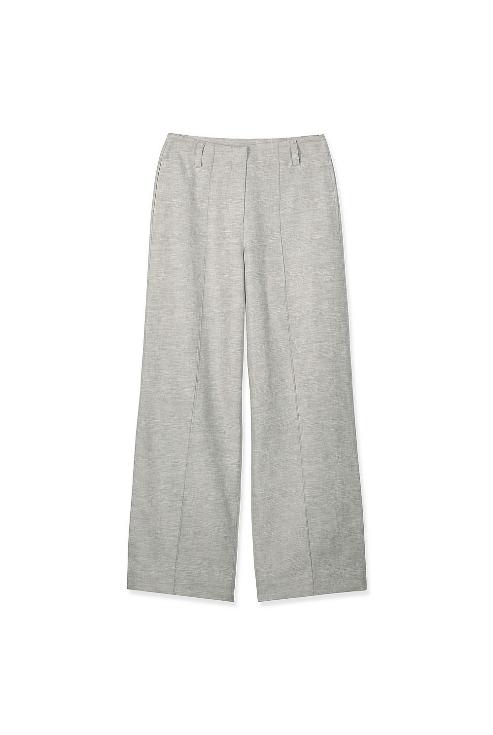 Yarn Dyed Linen Cotton Wide Leg Pant