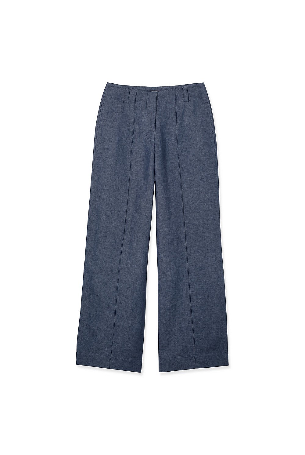 Yarn Dyed Linen Cotton Wide Leg Pant