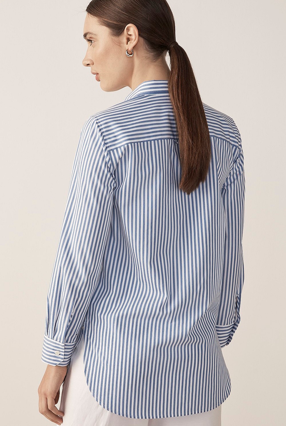 Cotton Poplin Stripe Shirt