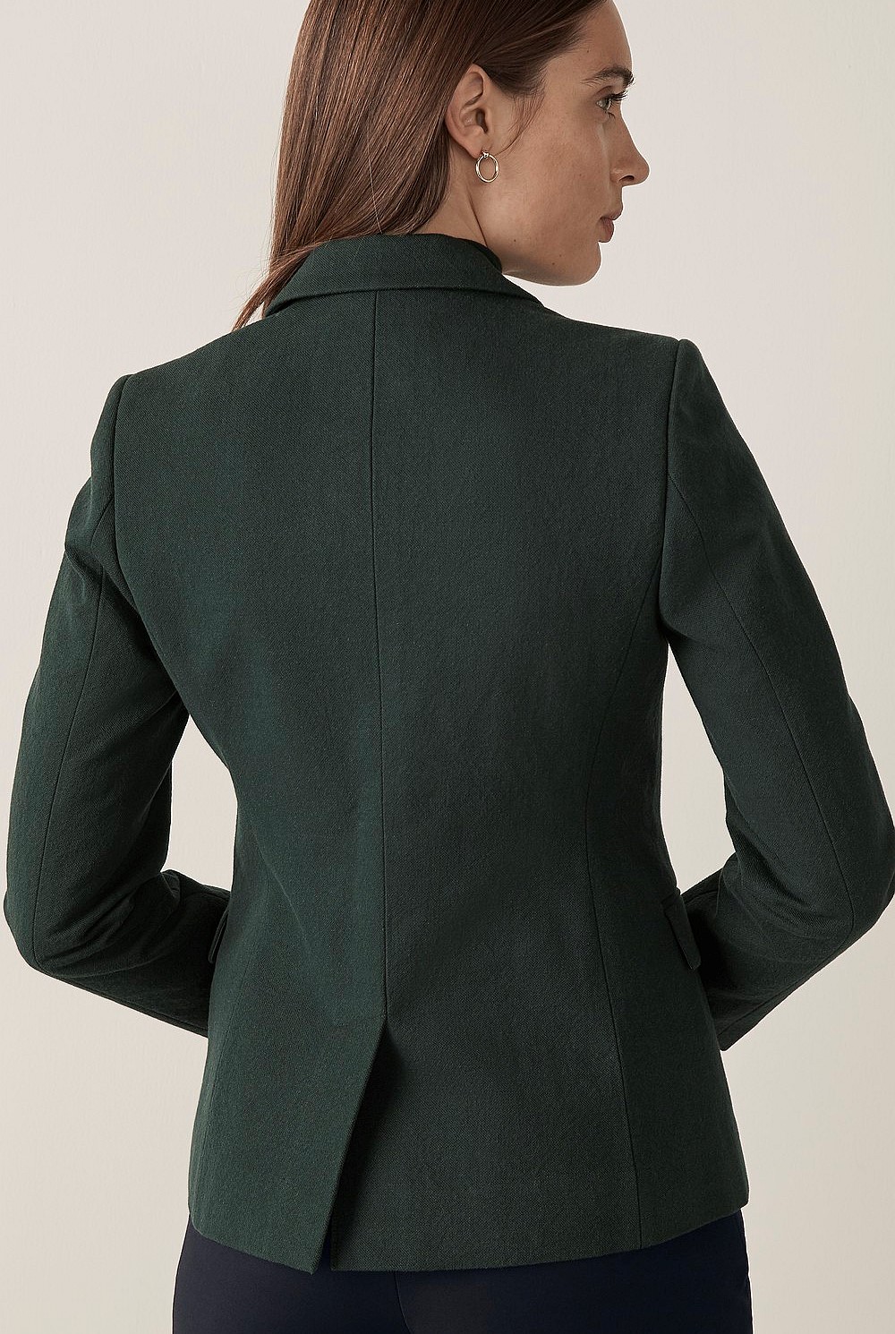 Wool Blend Double Breasted Blazer